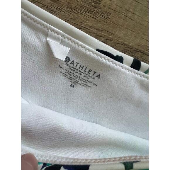 Athleta Swimsuit Bikini Beach Swim Surf Tropical Floral White M 36 B/C Underwire - Picture 3 of 4